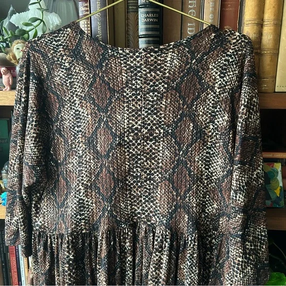 Cotton Emporium Brown Snakeskin Oversized Babydoll Dress - Picture 12 of 12